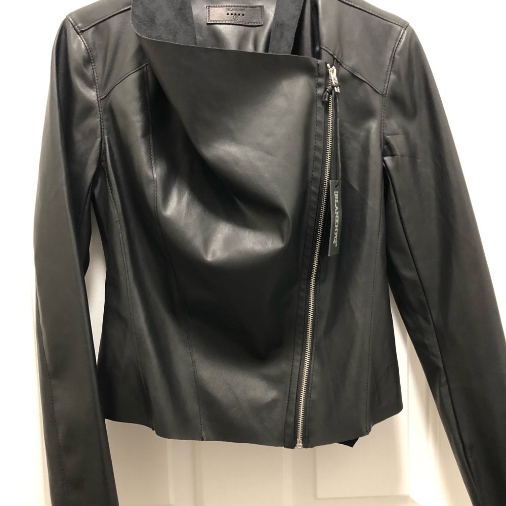 Vegan leather motto jacket